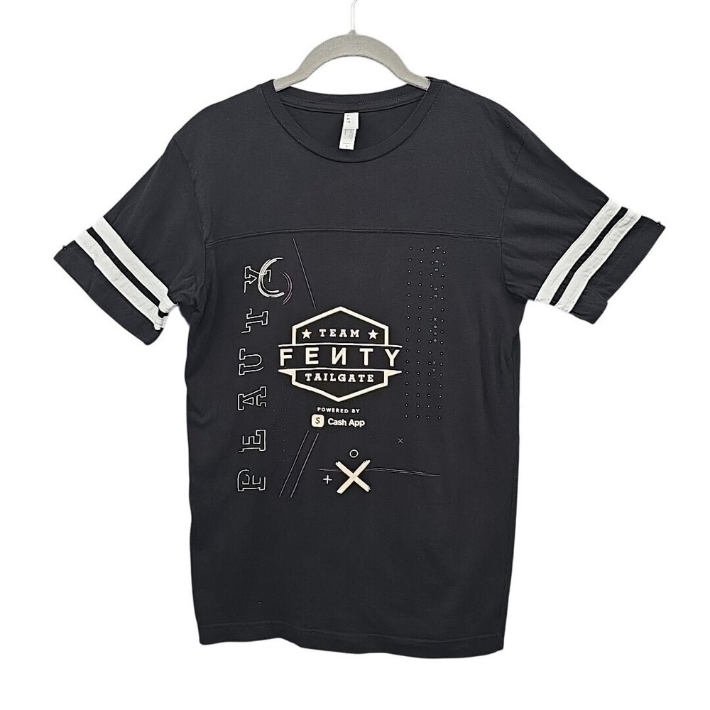 Rihanna Team Fenty Tailgate Shirt Mens Small Black Graphic Tee Cash App Merch
